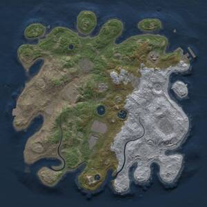 Thumbnail Rust Map: Procedural Map, Size: 3500, Seed: 240925819, 13 Monuments