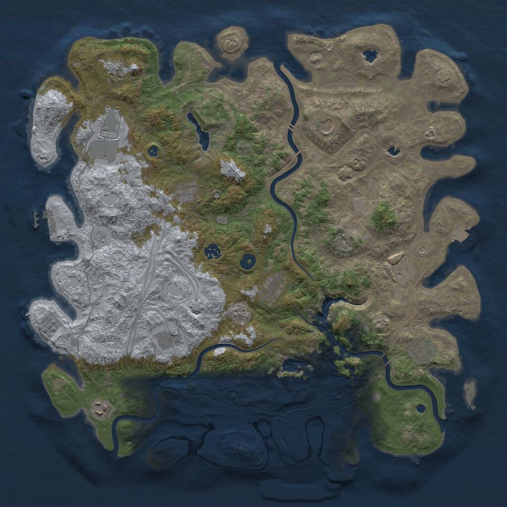 Rust Map: Procedural Map, Size: 4800, Seed: 535127788, 17 Monuments
