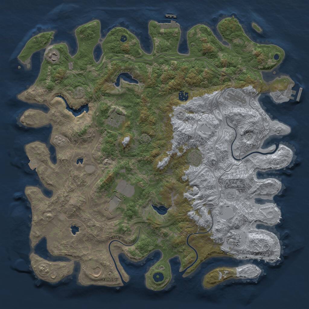Rust Map: Procedural Map, Size: 4500, Seed: 799450049, 15 Monuments
