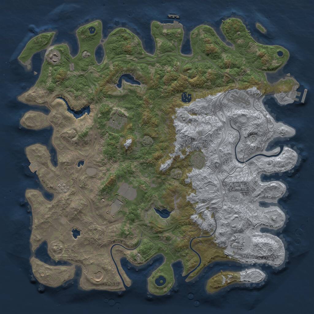 Rust Map: Procedural Map, Size: 4500, Seed: 799450049, 15 Monuments