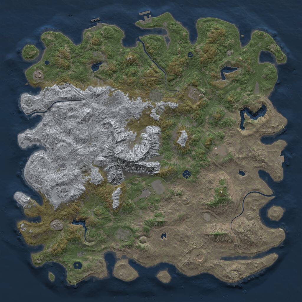 Rust Map: Procedural Map, Size: 5500, Seed: 1172829671, 17 Monuments