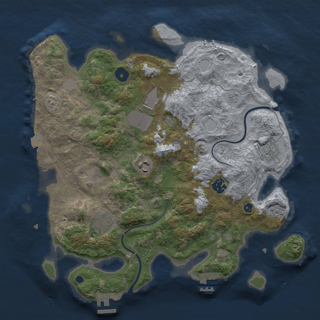 Rust Map: Procedural Map, Size: 3500, Seed: 507470215, 13 Monuments