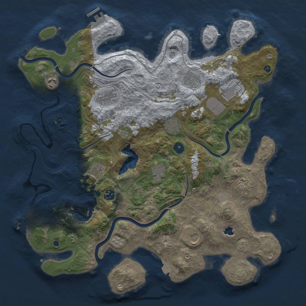 Rust Map: Procedural Map, Size: 4250, Seed: 203892947, 17 Monuments