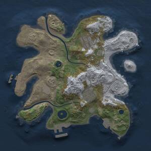 Thumbnail Rust Map: Procedural Map, Size: 2500, Seed: 516385487, 8 Monuments