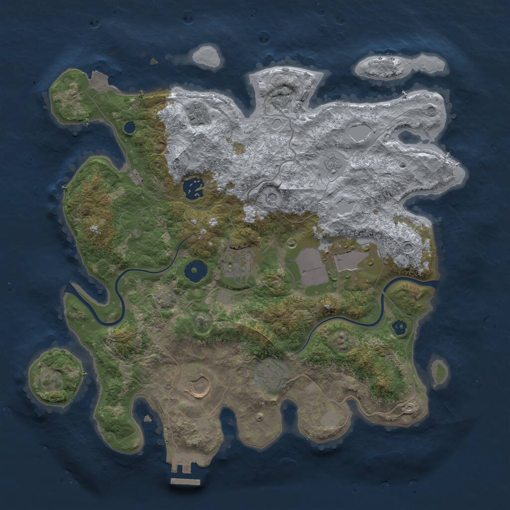 Rust Map: Procedural Map, Size: 3500, Seed: 68218509, 11 Monuments