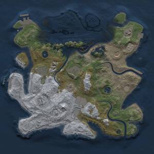 Thumbnail Rust Map: Procedural Map, Size: 3500, Seed: 747746975, 14 Monuments