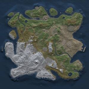 Thumbnail Rust Map: Procedural Map, Size: 3500, Seed: 747746975, 12 Monuments