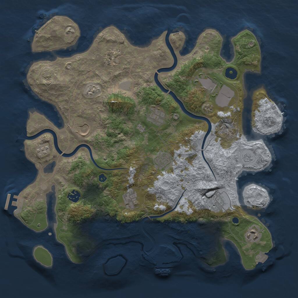 Rust Map: Procedural Map, Size: 3750, Seed: 1631659648, 16 Monuments