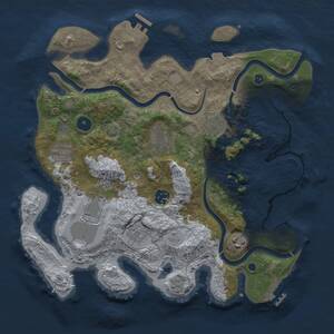 Thumbnail Rust Map: Procedural Map, Size: 3500, Seed: 1557693925, 14 Monuments
