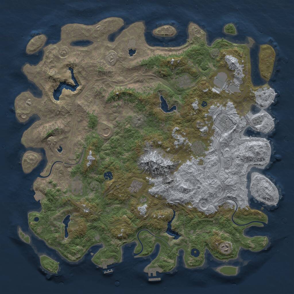 Rust Map: Procedural Map, Size: 5000, Seed: 1912311248, 16 Monuments