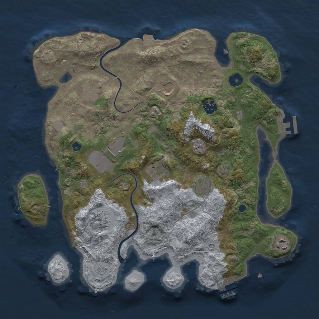 Rust Map: Procedural Map, Size: 3600, Seed: 579, 15 Monuments