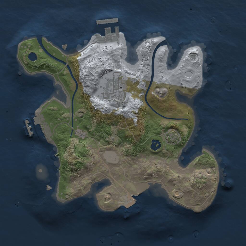 Rust Map: Procedural Map, Size: 2300, Seed: 1406560932, 5 Monuments