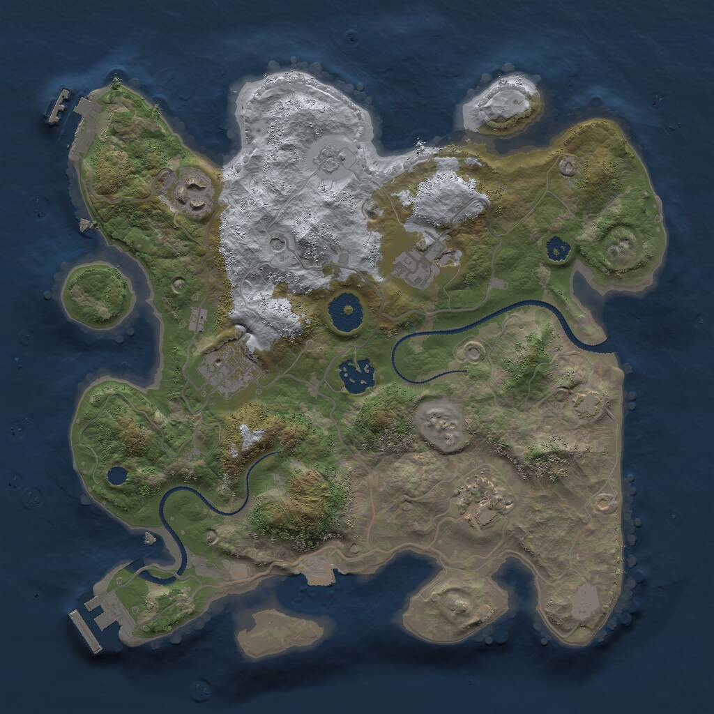 Rust Map: Procedural Map, Size: 3000, Seed: 111181, 11 Monuments