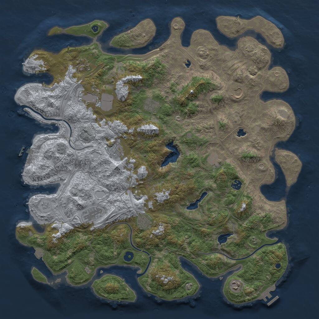 Rust Map: Procedural Map, Size: 4800, Seed: 1944667212, 17 Monuments