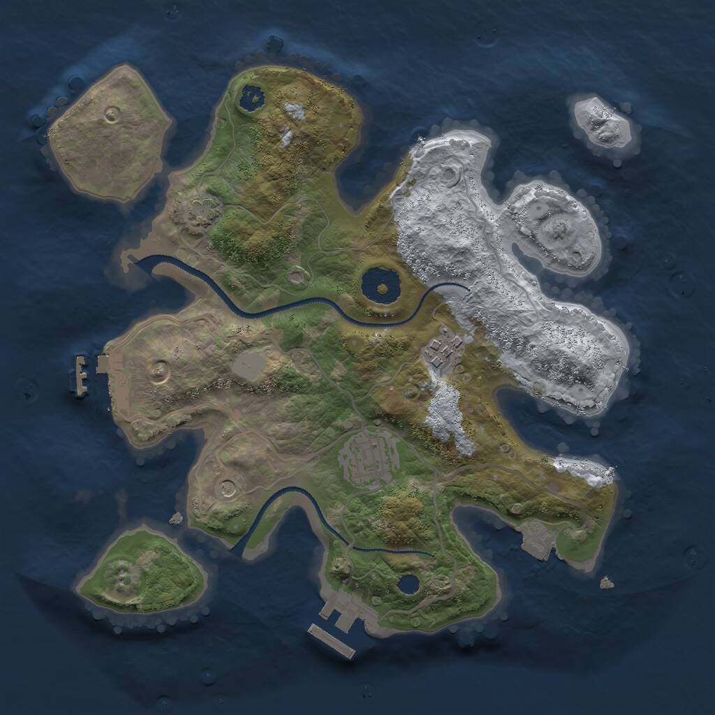 Rust Map: Procedural Map, Size: 2800, Seed: 63758564, 7 Monuments