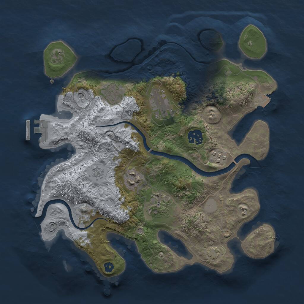 Rust Map: Procedural Map, Size: 3000, Seed: 218759, 11 Monuments
