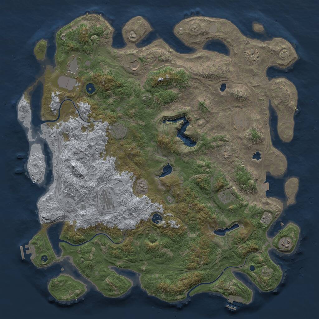 Rust Map: Procedural Map, Size: 4800, Seed: 432685, 16 Monuments