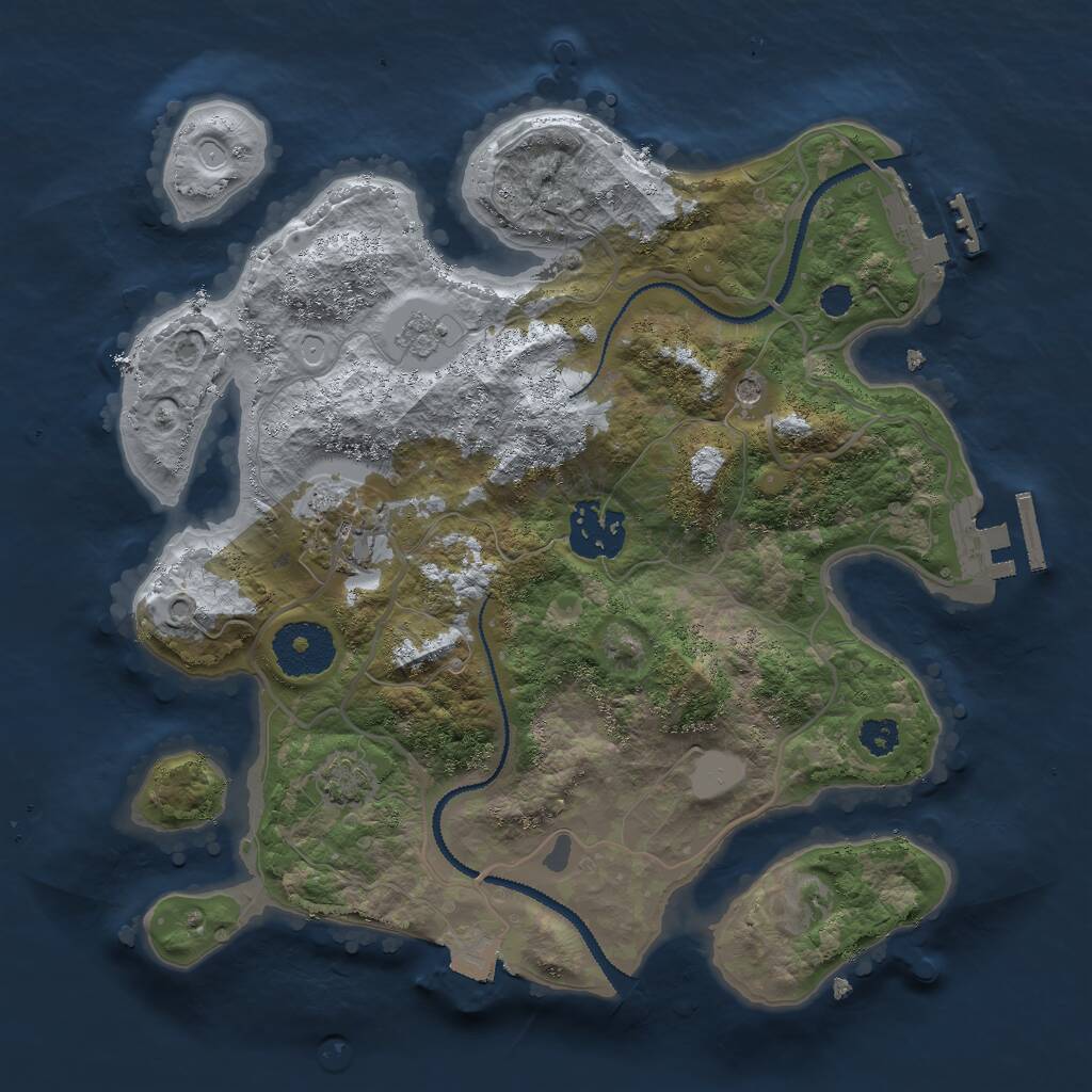 Rust Map: Procedural Map, Size: 2800, Seed: 12347751, 8 Monuments