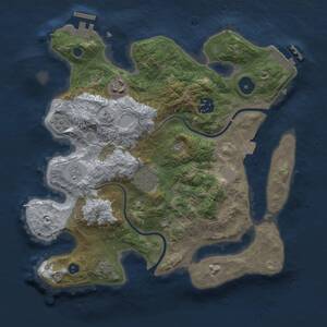 Thumbnail Rust Map: Procedural Map, Size: 3000, Seed: 1827960, 10 Monuments