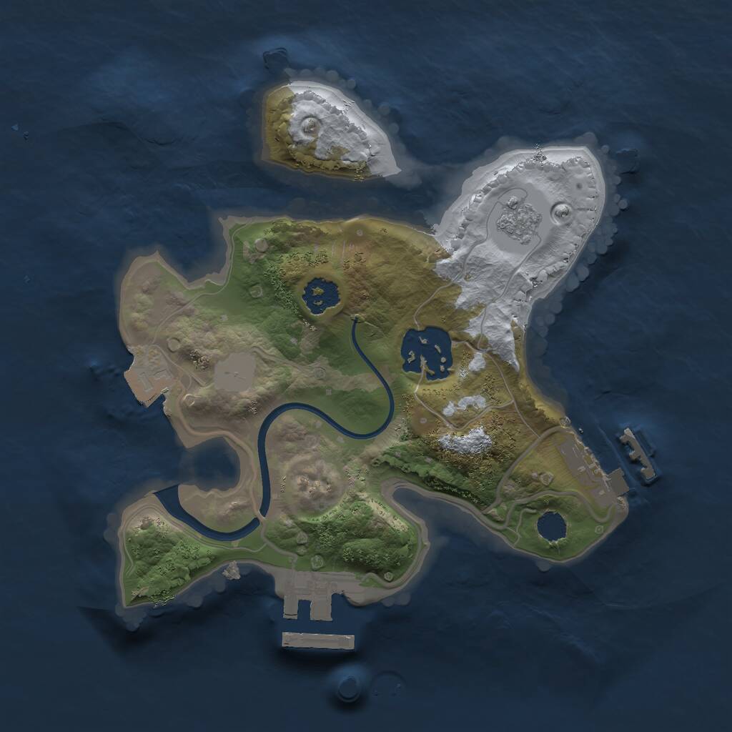 Rust Map: Procedural Map, Size: 2050, Seed: 42069, 5 Monuments