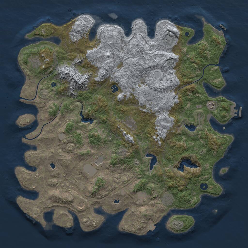 Rust Map: Procedural Map, Size: 5000, Seed: 58710, 17 Monuments