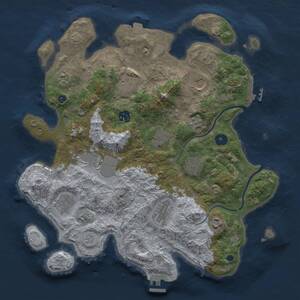 Thumbnail Rust Map: Procedural Map, Size: 3750, Seed: 608284107, 17 Monuments