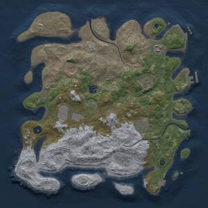 Thumbnail Rust Map: Procedural Map, Size: 3750, Seed: 2099014699, 14 Monuments