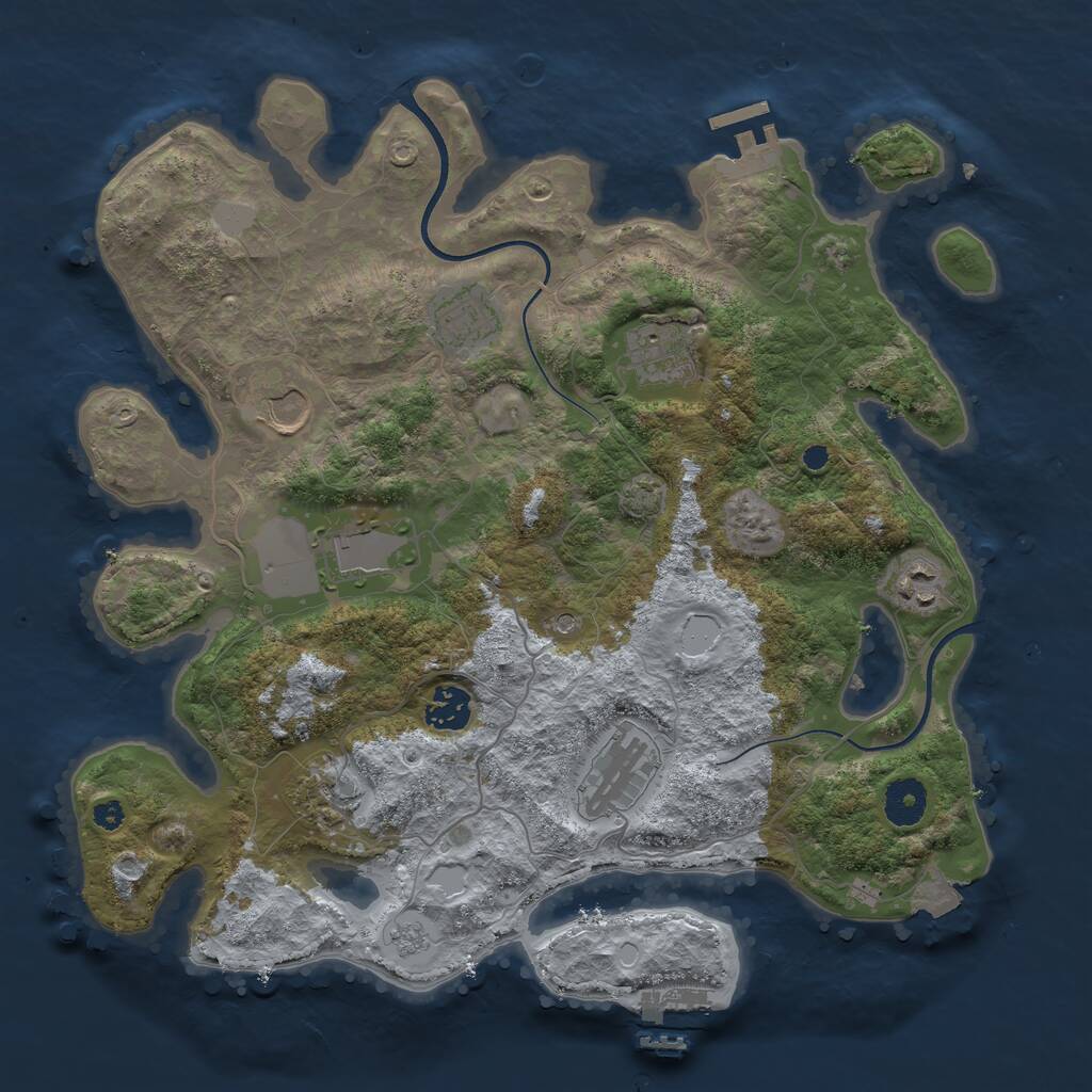 Rust Map: Procedural Map, Size: 3600, Seed: 365, 14 Monuments