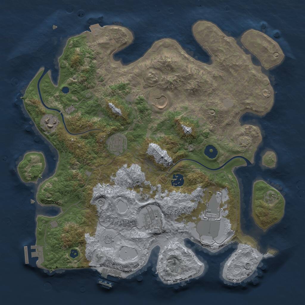 Rust Map: Procedural Map, Size: 3500, Seed: 1503475576, 12 Monuments