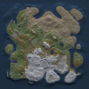 Thumbnail Rust Map: Procedural Map, Size: 3500, Seed: 1503475576, 12 Monuments