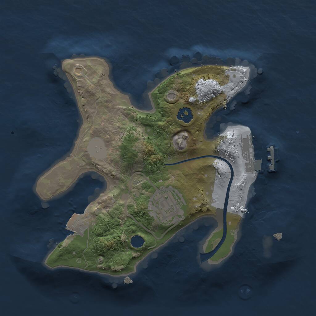 Rust Map: Procedural Map, Size: 2000, Seed: 471235, 3 Monuments