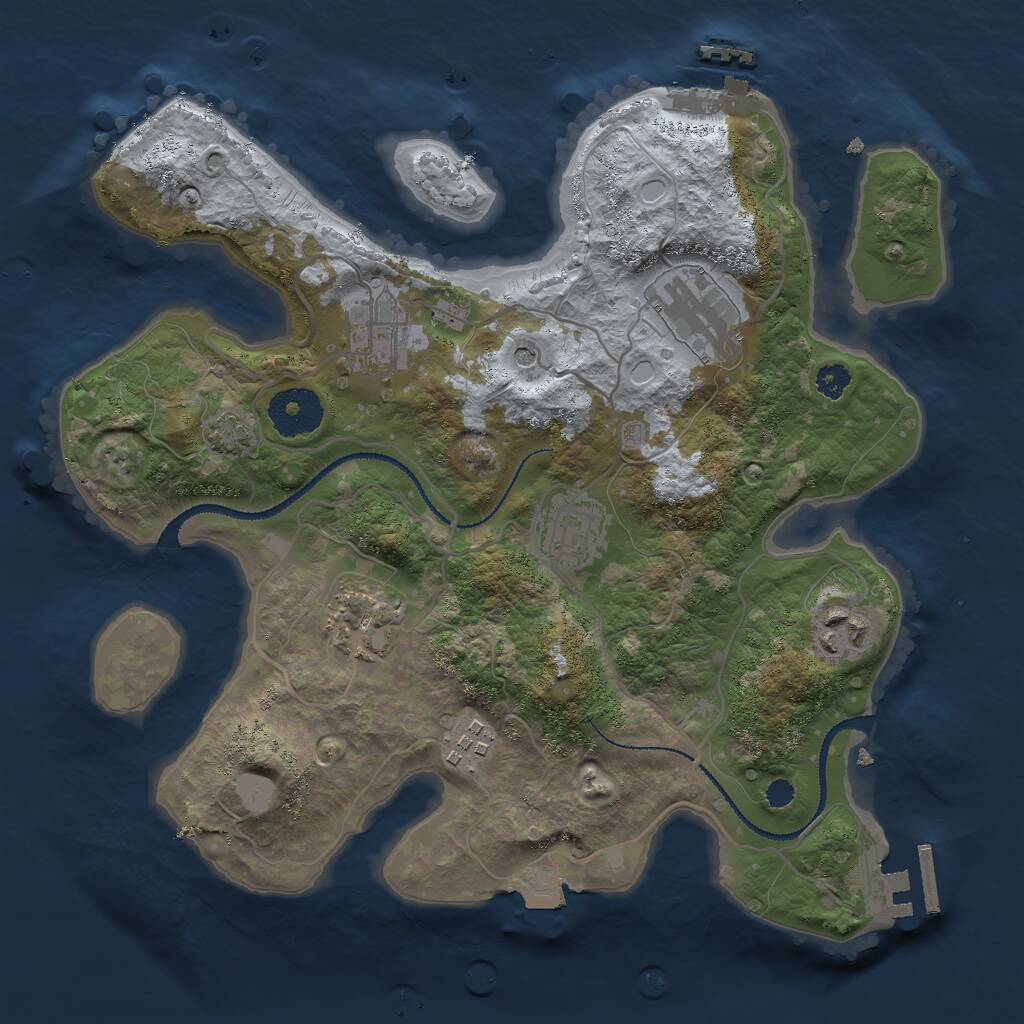 Rust Map: Procedural Map, Size: 3000, Seed: 814369056, 11 Monuments