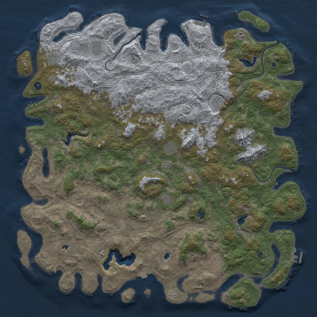 Rust Map: Procedural Map, Size: 6000, Seed: 1347, 17 Monuments
