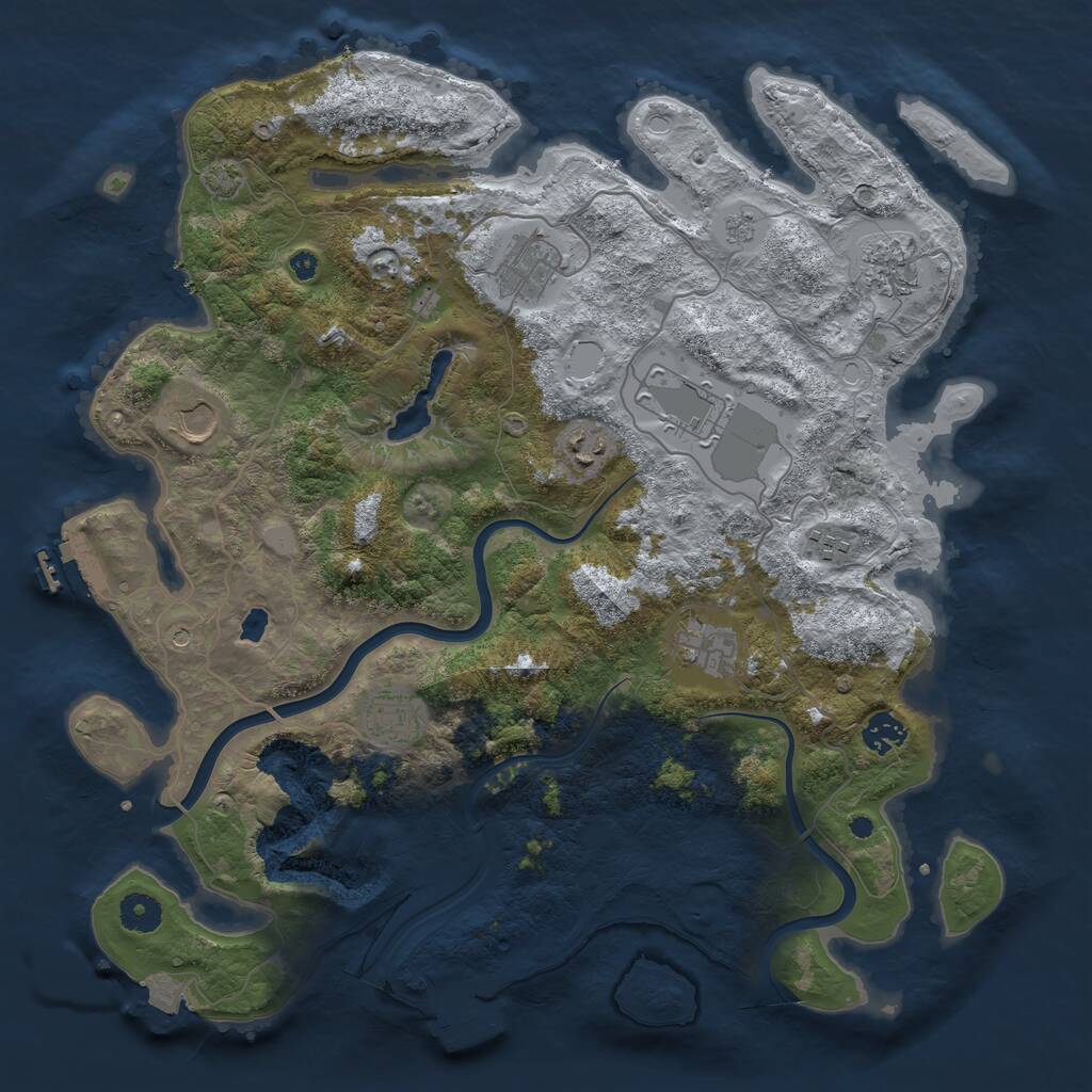 Rust Map: Procedural Map, Size: 4000, Seed: 681523670, 15 Monuments