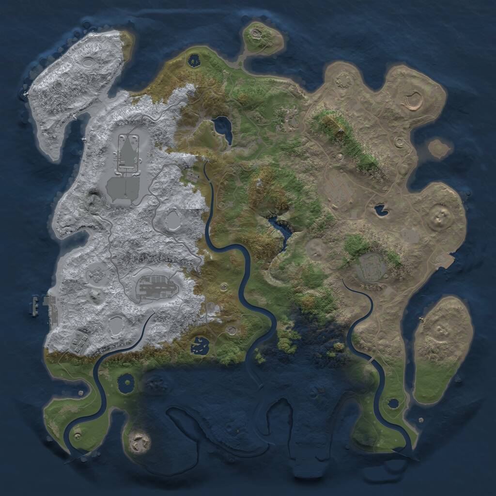 Rust Map: Procedural Map, Size: 4000, Seed: 1530342753, 15 Monuments