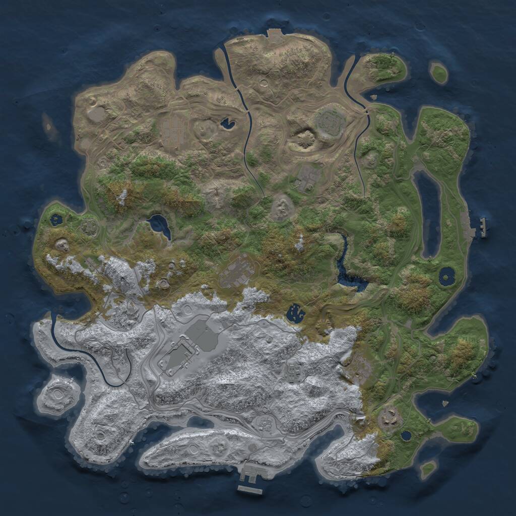 Rust Map: Procedural Map, Size: 4250, Seed: 231332178, 16 Monuments