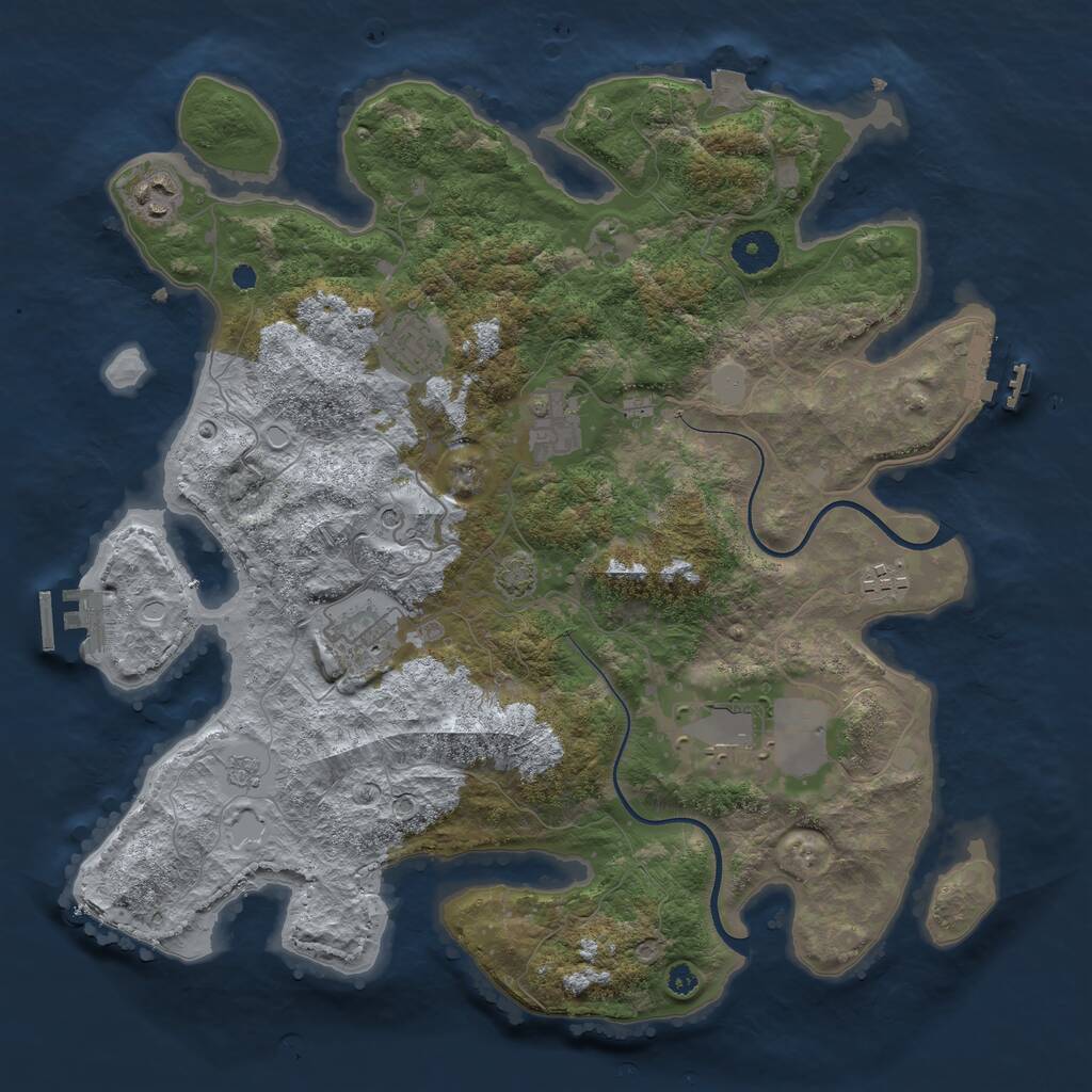 Rust Map: Procedural Map, Size: 3700, Seed: 1659091418, 12 Monuments