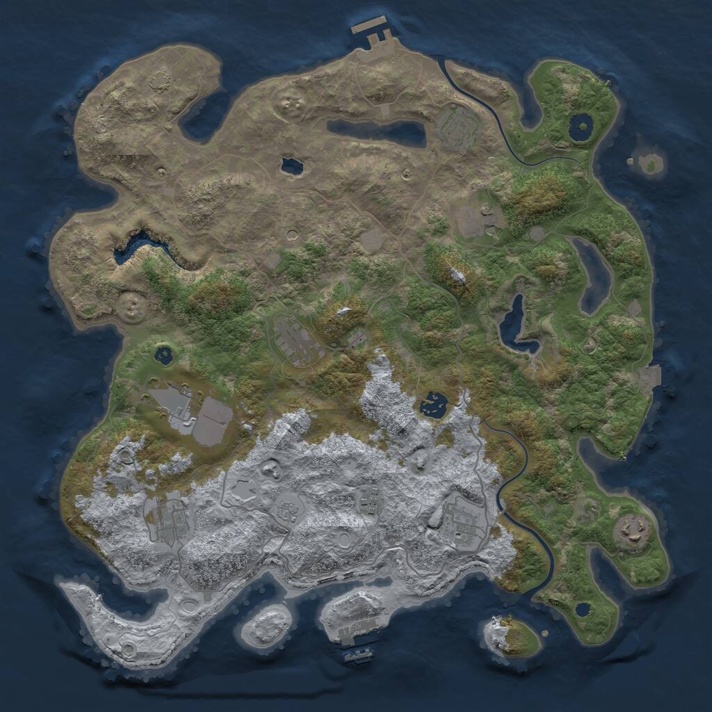 Rust Map: Procedural Map, Size: 4000, Seed: 1674115305, 15 Monuments