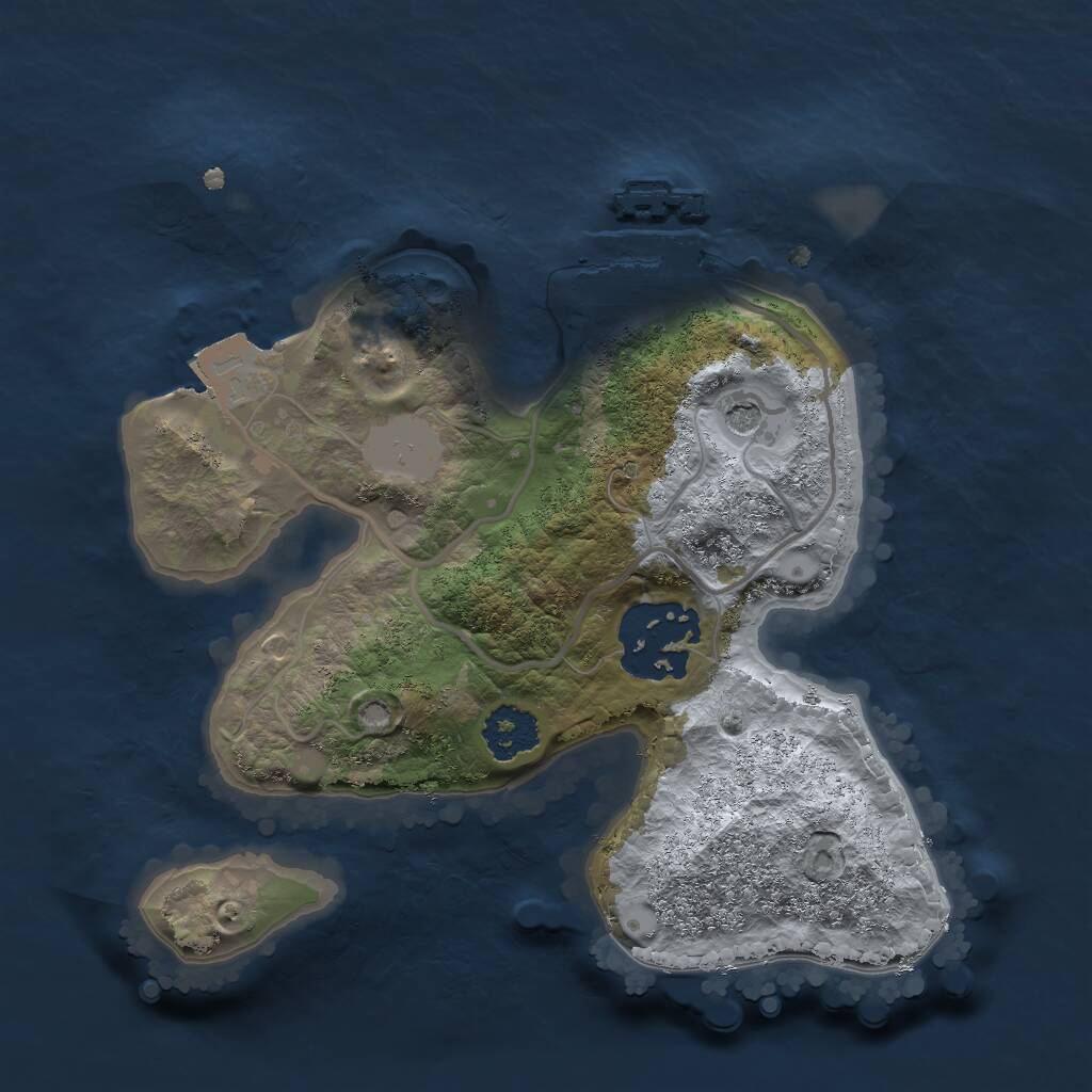 Rust Map: Procedural Map, Size: 2000, Seed: 951898995, 4 Monuments