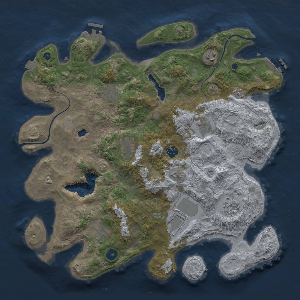 Rust Map: Procedural Map, Size: 4000, Seed: 1997440310, 15 Monuments