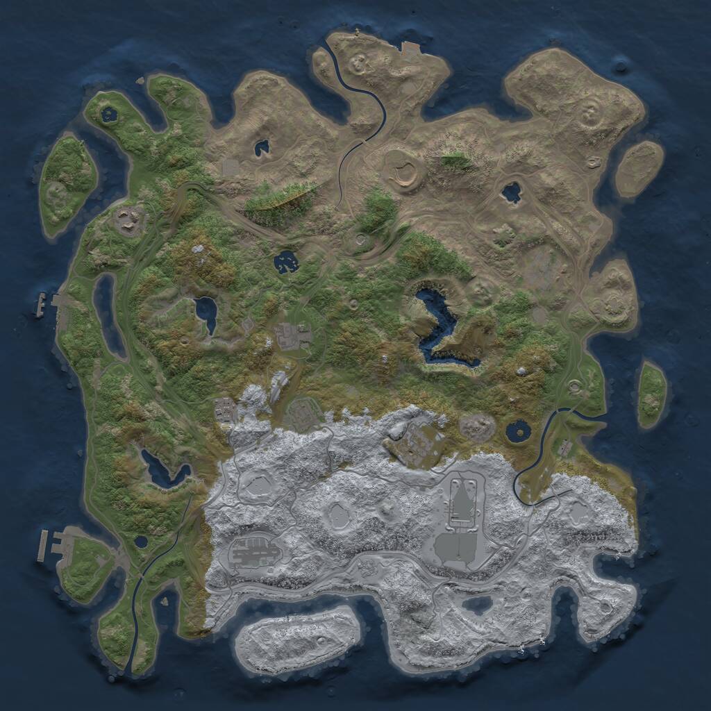 Rust Map: Procedural Map, Size: 4500, Seed: 554536293, 16 Monuments