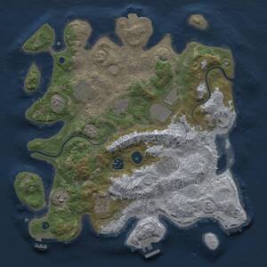 Thumbnail Rust Map: Procedural Map, Size: 3500, Seed: 991612569, 14 Monuments