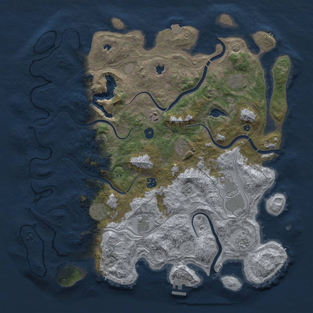 Rust Map: Procedural Map, Size: 4500, Seed: 652604314, 14 Monuments