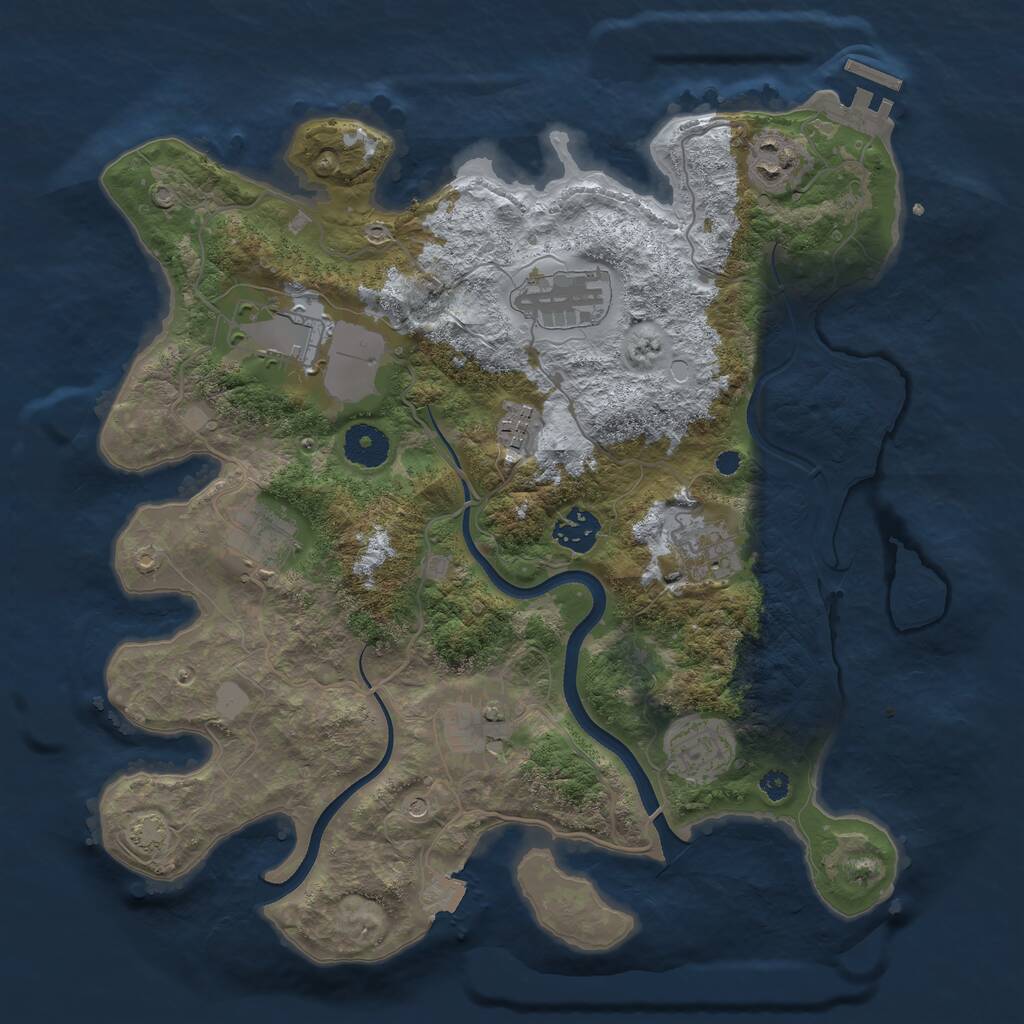 Rust Map: Procedural Map, Size: 3500, Seed: 2420, 13 Monuments