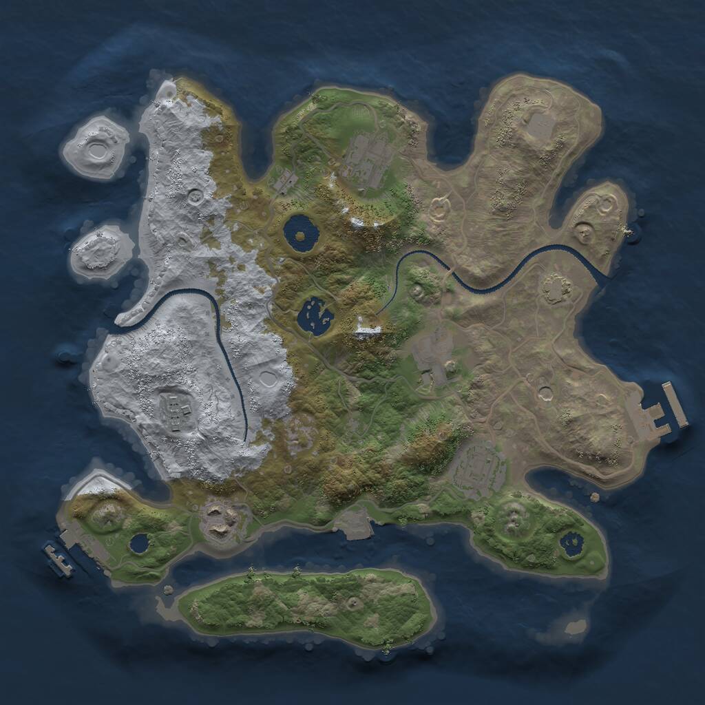 Rust Map: Procedural Map, Size: 3000, Seed: 242584586, 11 Monuments