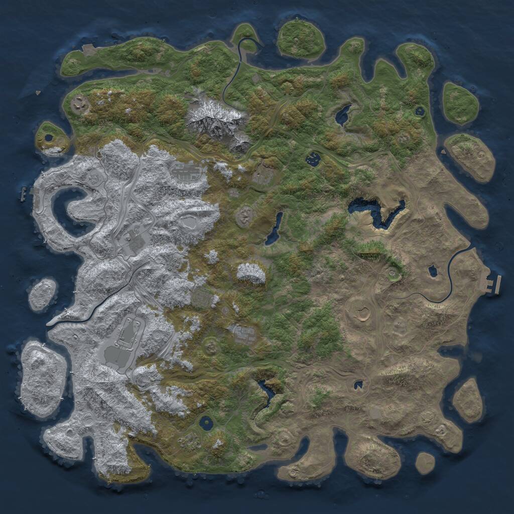 Rust Map: Procedural Map, Size: 5500, Seed: 4000, 17 Monuments