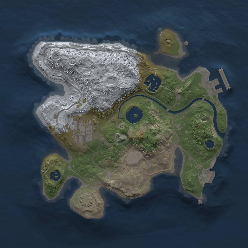 Rust Map: Procedural Map, Size: 2300, Seed: 13274, 5 Monuments