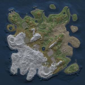 Thumbnail Rust Map: Procedural Map, Size: 3500, Seed: 279786944, 13 Monuments