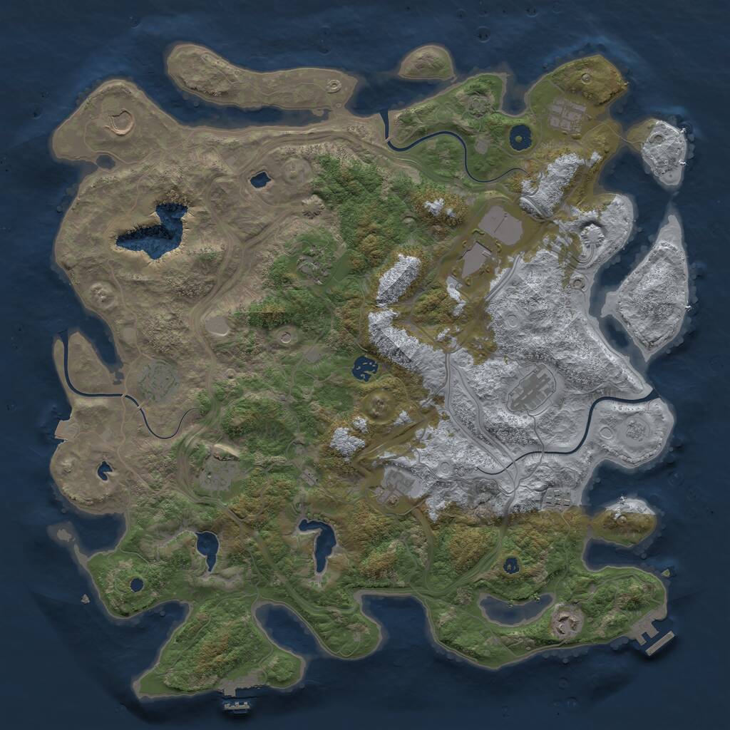 Rust Map: Procedural Map, Size: 4500, Seed: 1732022, 17 Monuments
