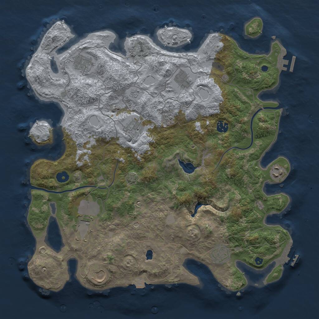 Rust Map: Procedural Map, Size: 4000, Seed: 382113745, 15 Monuments